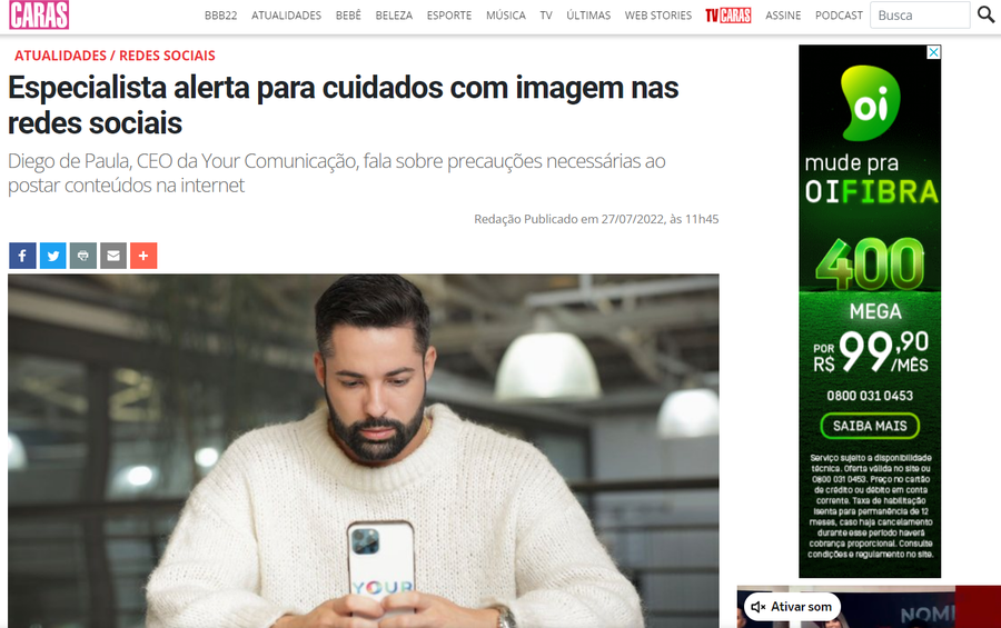 Especialista alerta para cuidados com imagem nas redes sociais